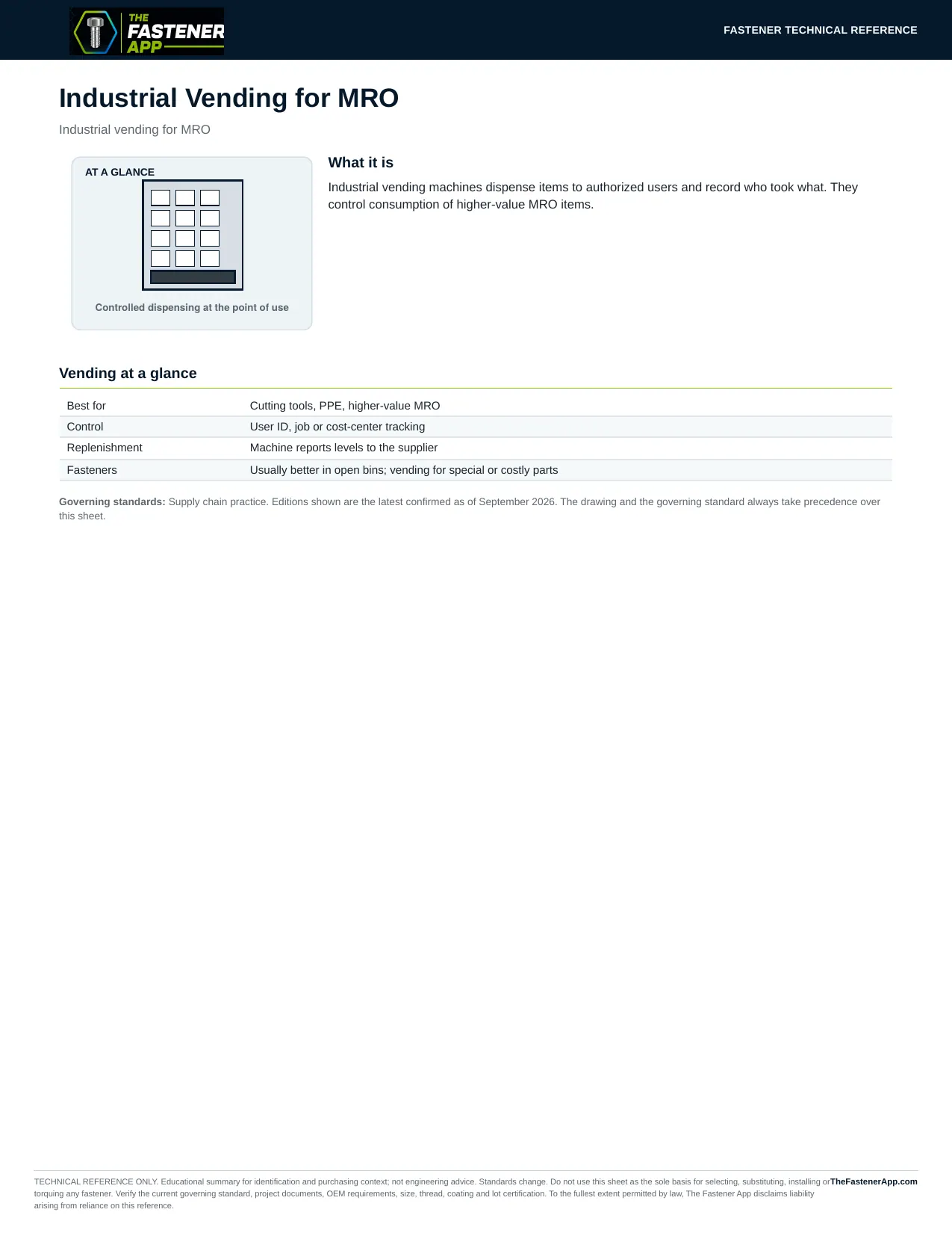 Industrial Vending for MRO